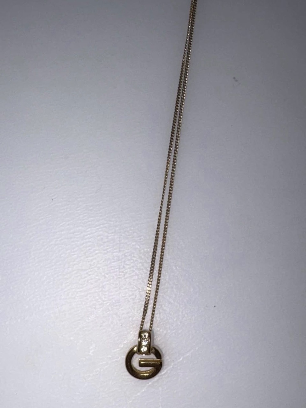 Givenchy Gold-Tone 'G' Logo Pendant Necklace with Crystal Detail